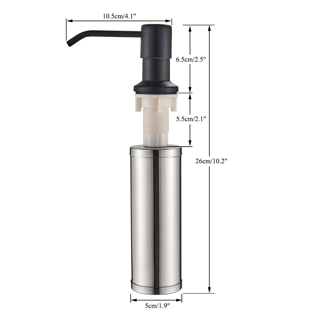 Afralia™ Matte Black Stainless Steel Kitchen Soap Dispenser 250ML - Deck Mount