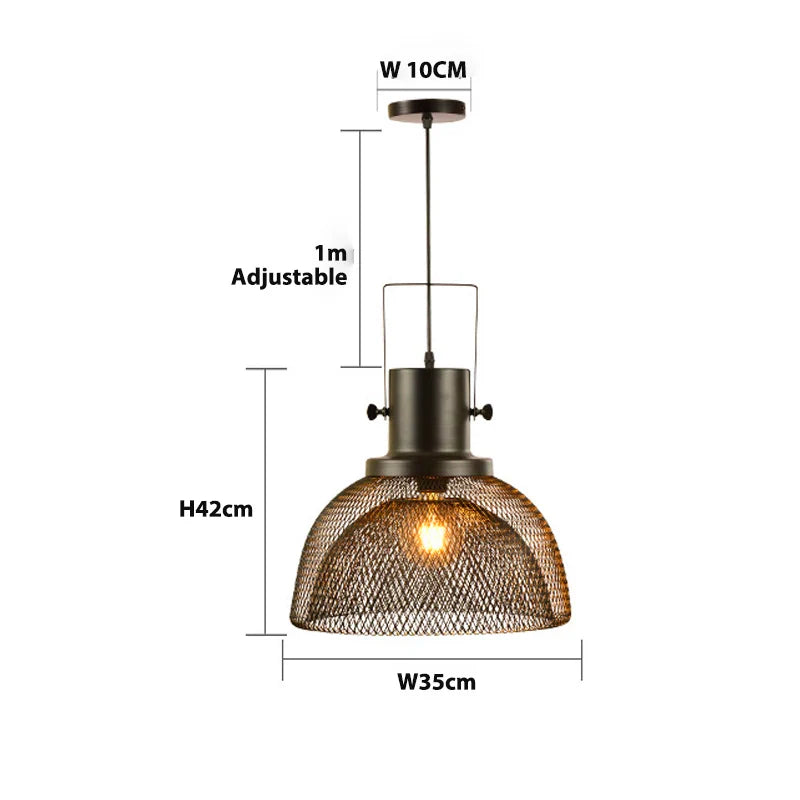 Afralia™ Cage Pendant Light: Nordic LED Minimalist Industrial Dining Lamp