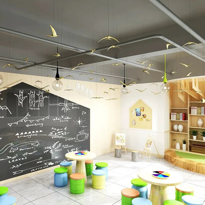 Afralia™ Swallow Golden Resin Bird Wall Hanging for Background Decoration