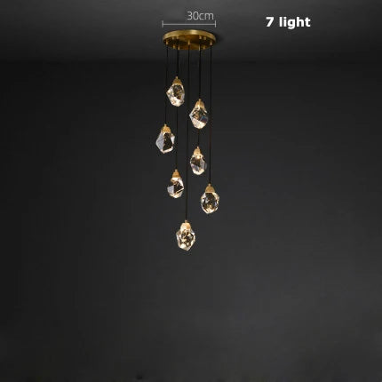 Afralia™ Diamond Crystal Stone Lustre Chandelier for Dinning Room