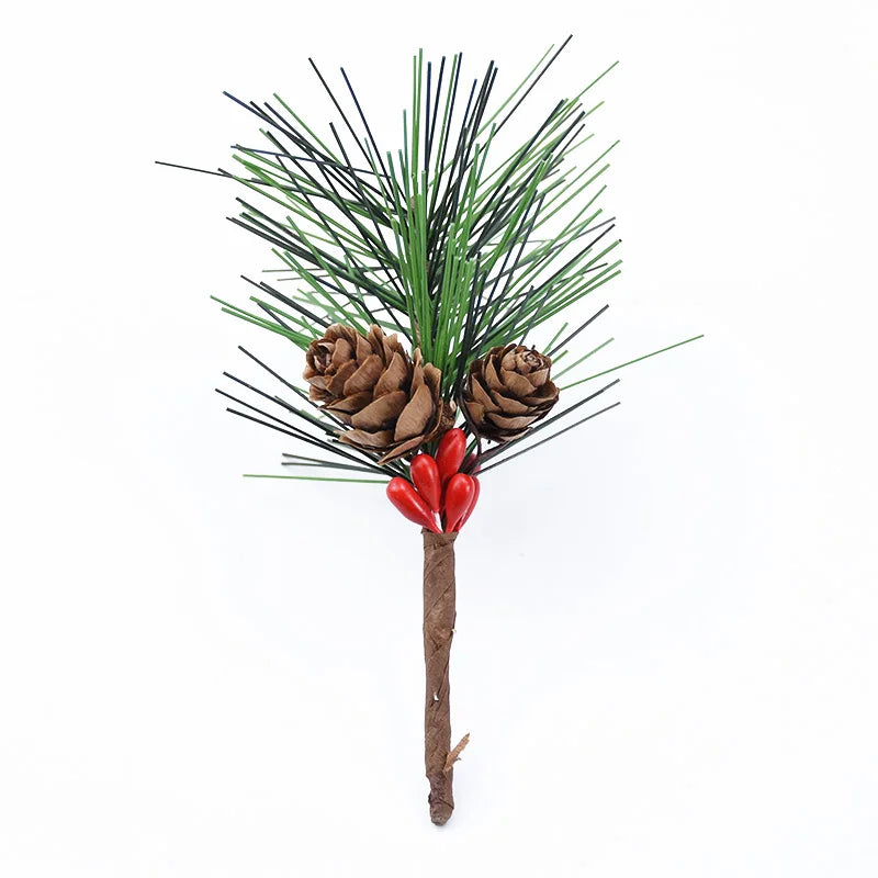 Afralia™ Pine Needle Christmas Tree Decorations - Set of 10 Artificial Plants
