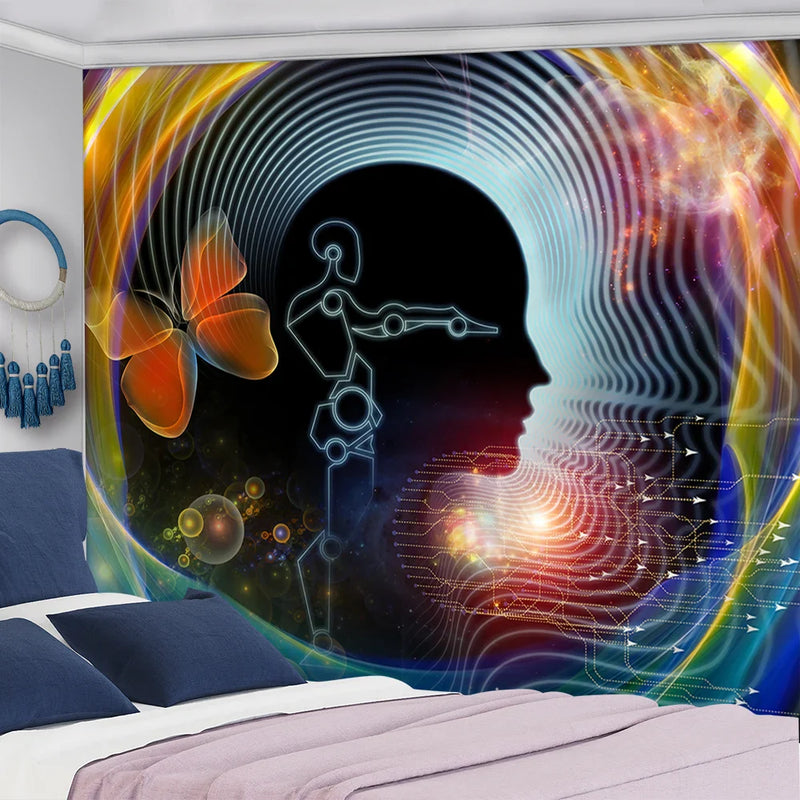 Afralia™ Psychedelic Mandala Tapestry for Dormitory, Living Room, Bedroom Wall Decor