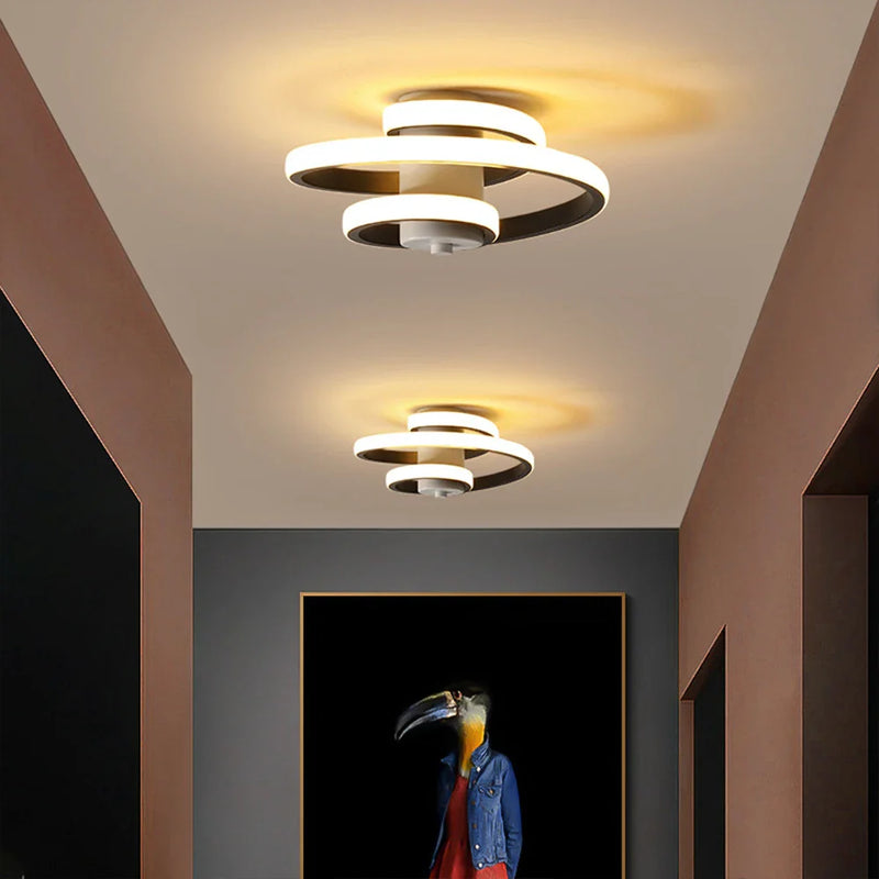 Afralia™ Spiral LED Ceiling Light: Modern Minimalist Indoor Lighting Fixture for Living Room