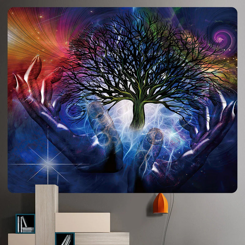 Afralia™ Bohemian Tapestry: Psychedelic Home Decoration Art, Large Size for Yoga Mat or Sofa