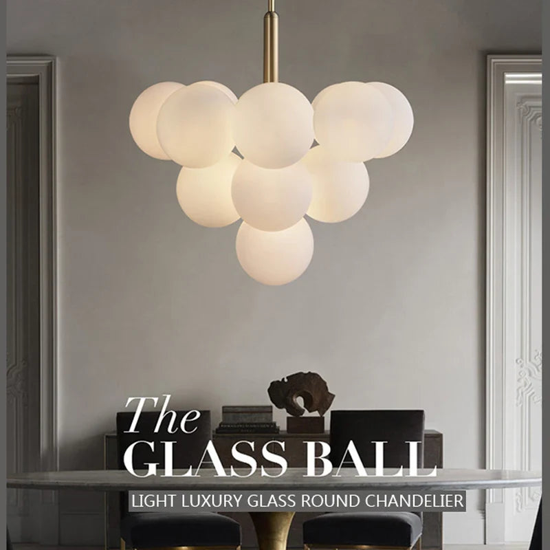 Afralia™ Nordic Glass Ball LED Pendant Light Fixture for Modern Home Decor