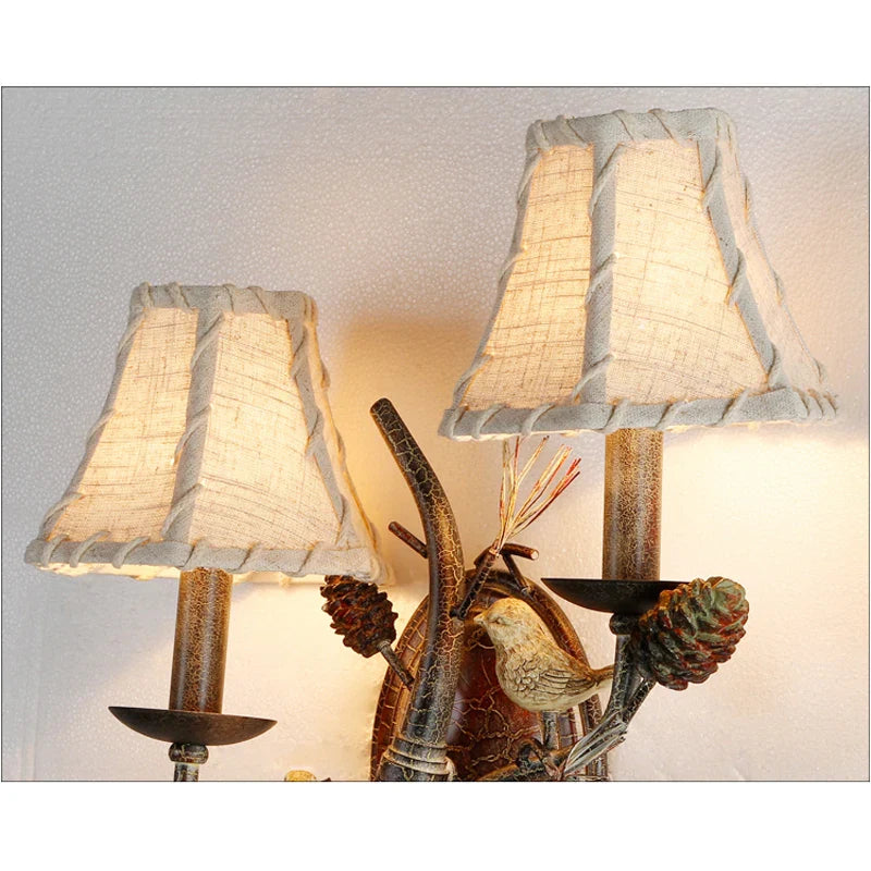 Afralia™ Retro Rural Wall Lamp Bird Branch Scottish Lights for Restaurant Coffee Shop