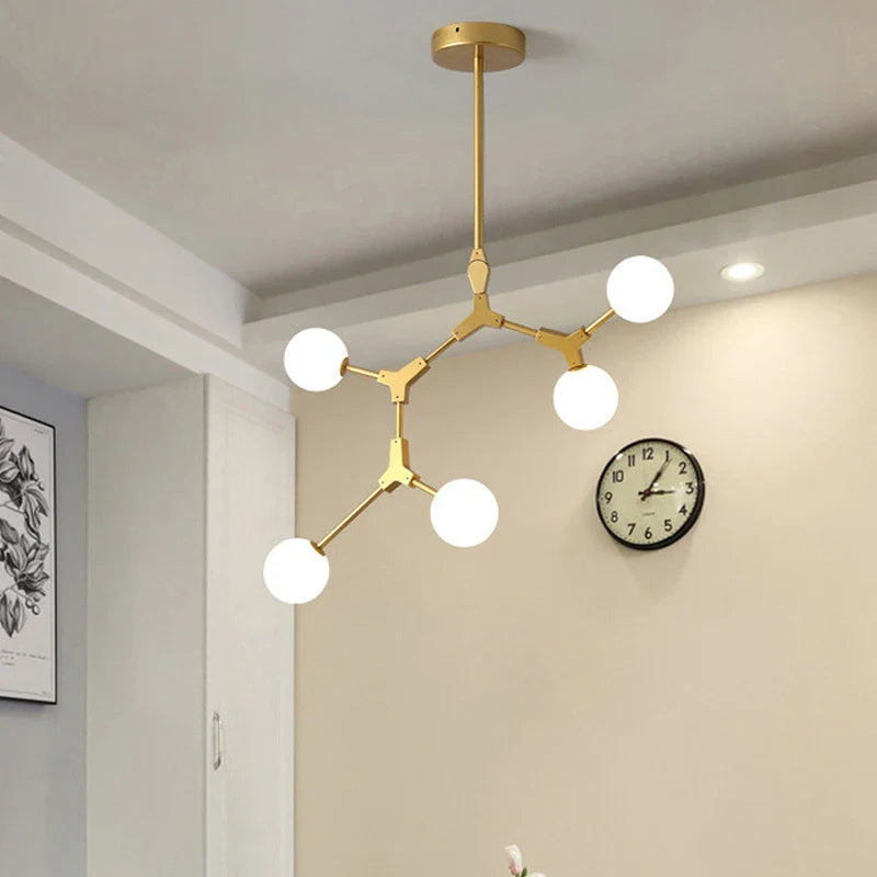 Afralia™ Glass Ball Chandelier: Modern Nordic Living Room LED Pendant Lamp