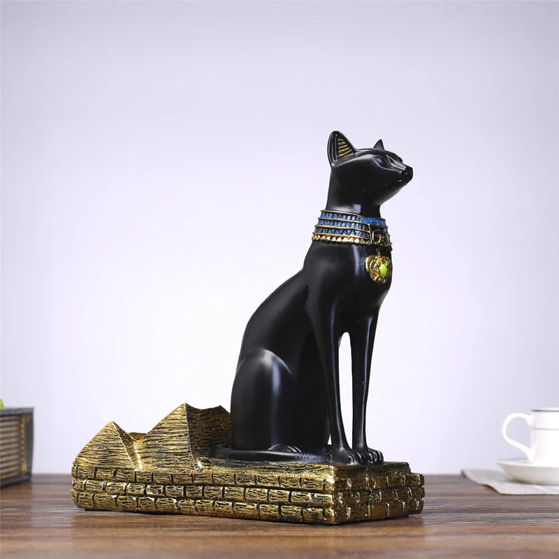 Afralia™ Egyptian Cat God Wine Bottle Holder Figurine: Nordic Style Home Decor & Gift