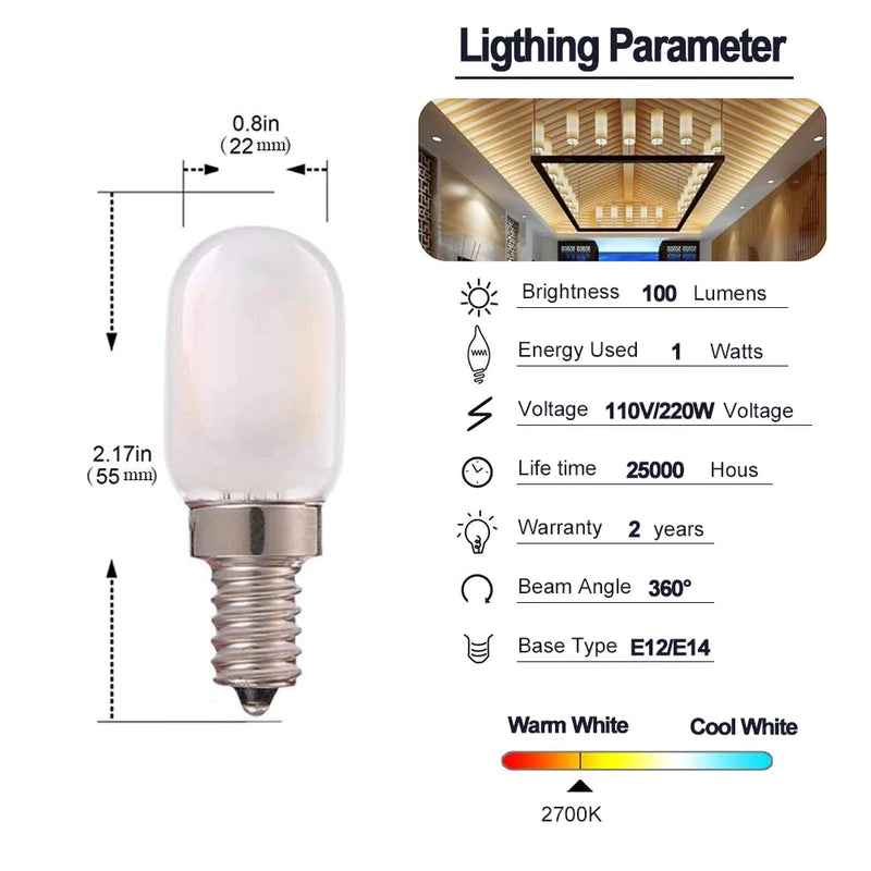 Afralia™ Vintage Frosted Dimmable LED Lamp E12 E14 Warm White 2700K 220V Mini Bulb