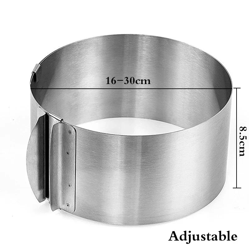 Afralia™ Adjustable Stainless Steel Cake Slicer & Mousse Ring Round Cutter