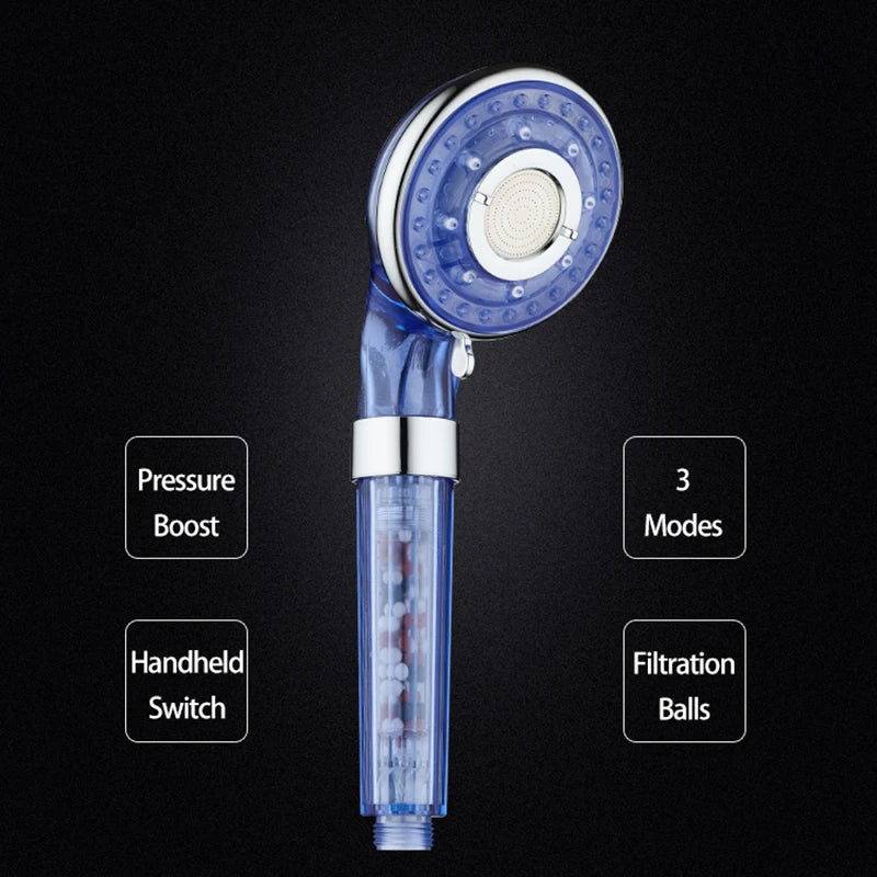 Afralia™ 3-Function High Pressure Shower Head with Water Stop Mode and Filter Beads Pack