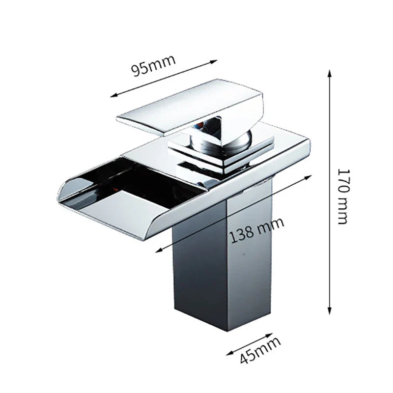 Afralia™ LED Waterfall Basin Faucet - Color Changing, Single Handle, Deck Mounted.