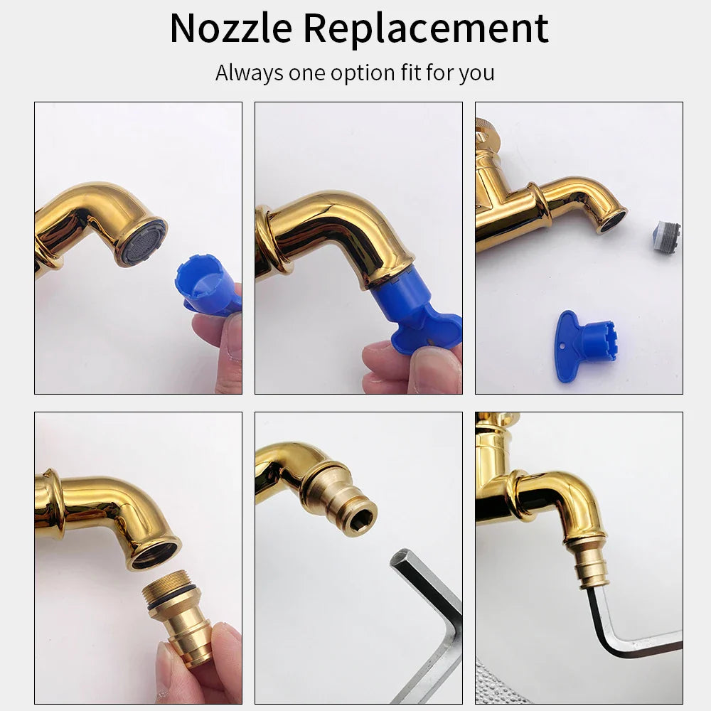 Afralia™ Matte Gold Retro Euro Bibcock Faucet for Washing Machine, Toilet, Mop, and Outdoor Garden
