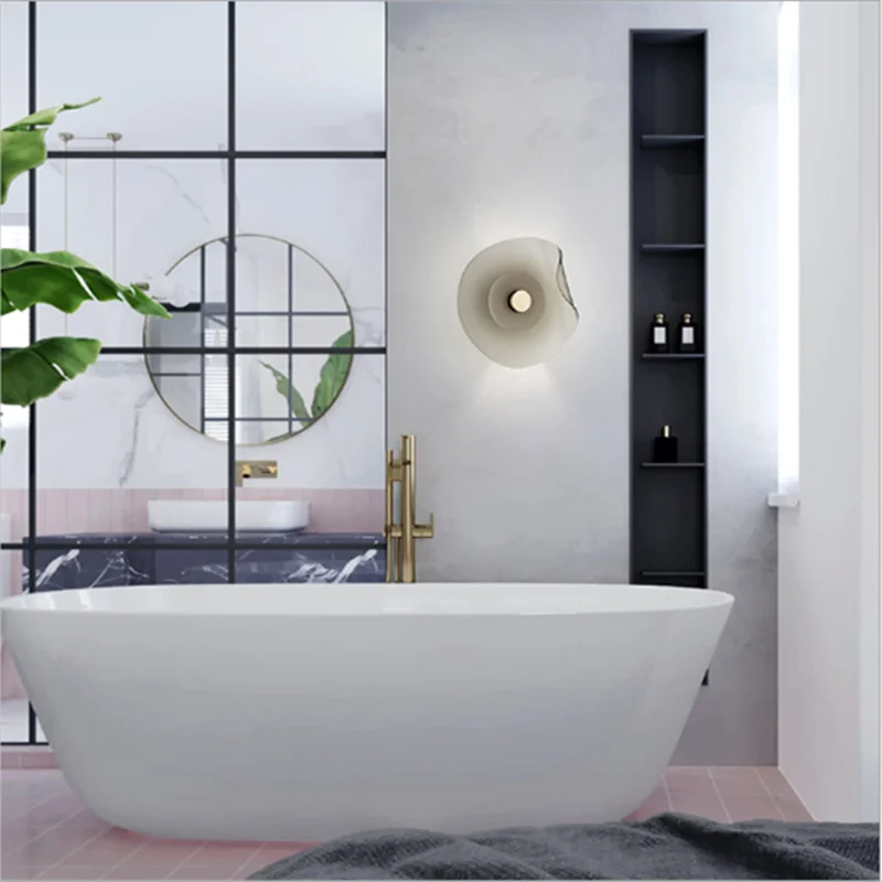 Afralia™ Nordic LED Glass Wall Lamp for Living Room Bedroom Study Corridor