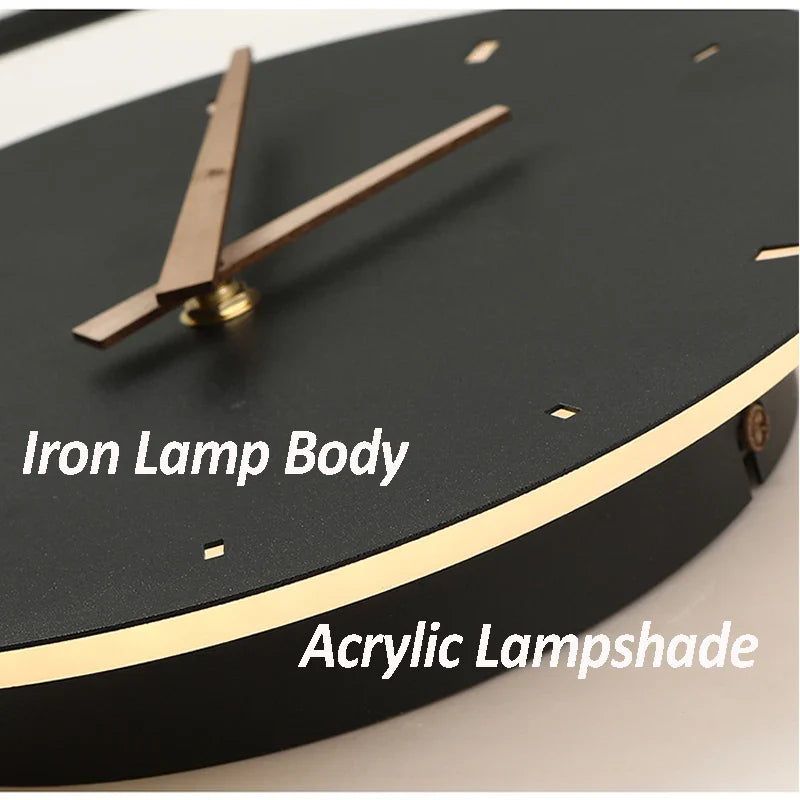 Afralia™ Golden Clock LED Wall Lamp 11W for Home Living Room Bedroom Decor