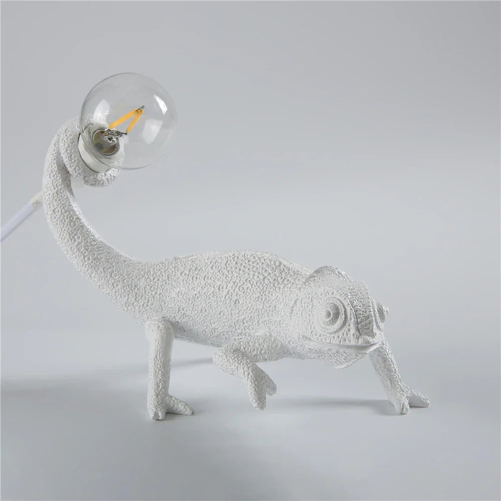 Afralia™ Chameleon Night Light Lamp Resin Decor Cute Animal Home Bedroom Lighting