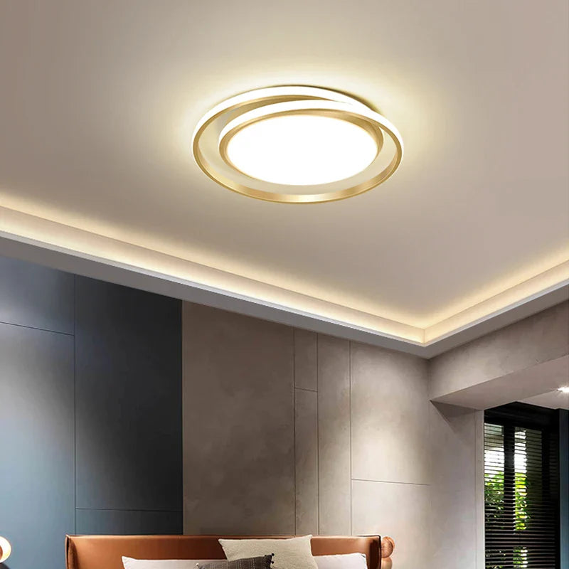 Afralia™ Modern Round Acrylic Chandelier Ceiling Lamp for Stylish Living Room Decor