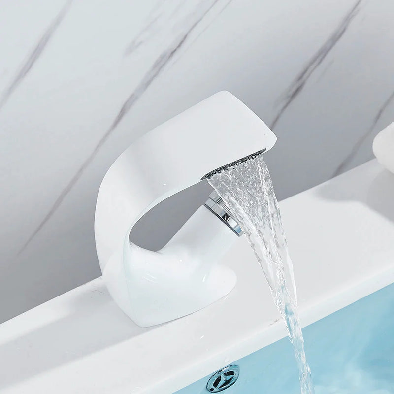 Afralia™ Waterfall Basin Mixer Faucet for Vessel Sink, Hot & Cold Water Mixer