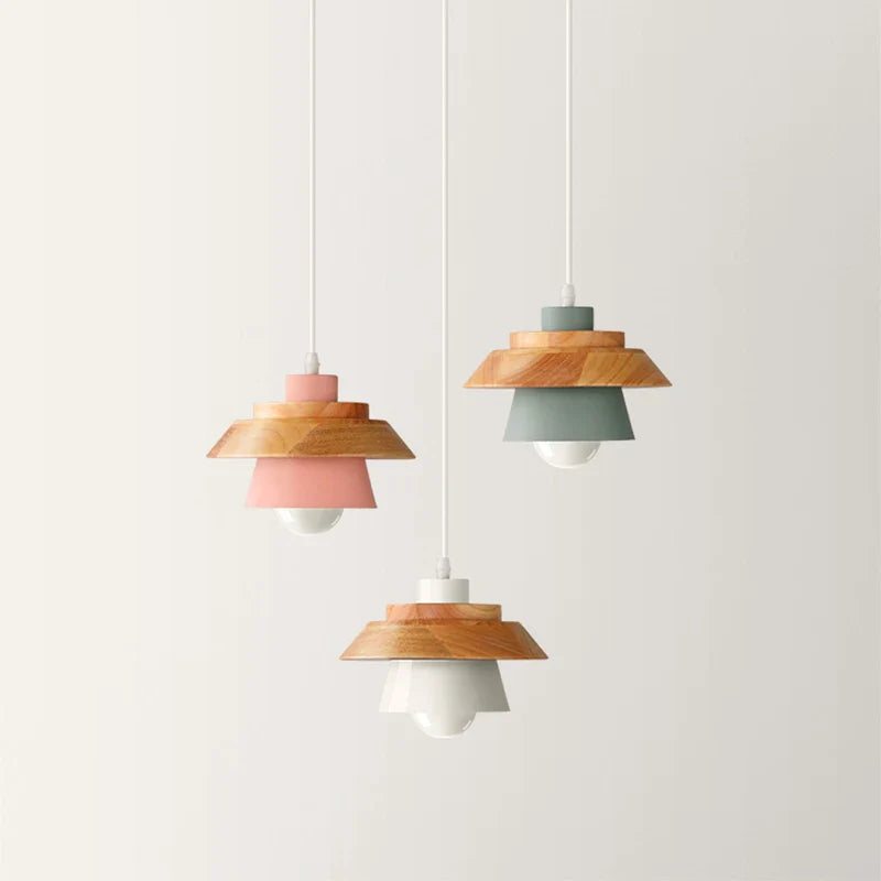 Afralia™ Nordic Wood Chandelier Pendant Lights Minimalist E27 LED Indoor Lighting