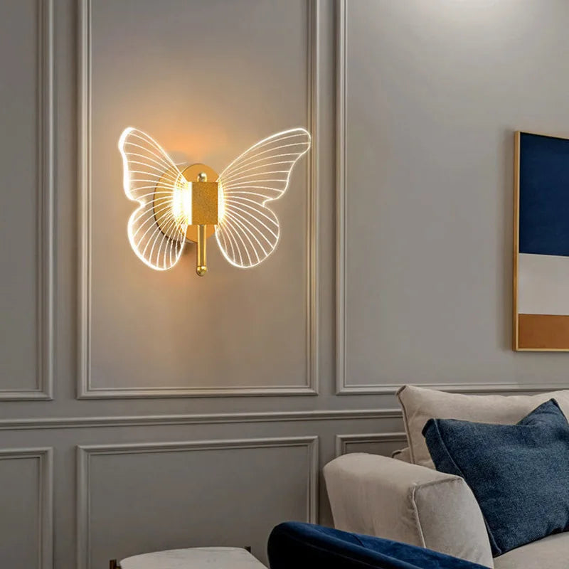 Afralia™ Butterfly Nordic LED Wall Lamp Modern Sconces Lights for Home Decor