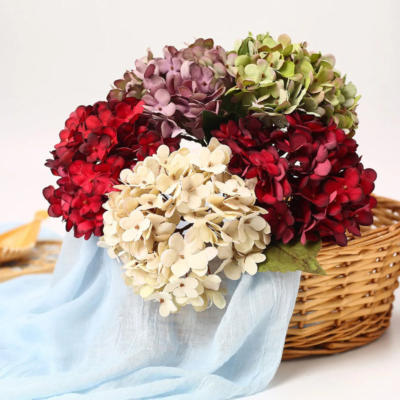 Afralia™ Artificial Hydrangea Wedding Flowers Wall Home Decoration Indoor Bonsai Bouquet Background