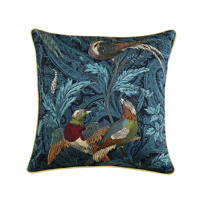 Afralia™ Nightingale Birds Print Cushion Cover: Luxurious Retro Throw Pillow Case for Living Room