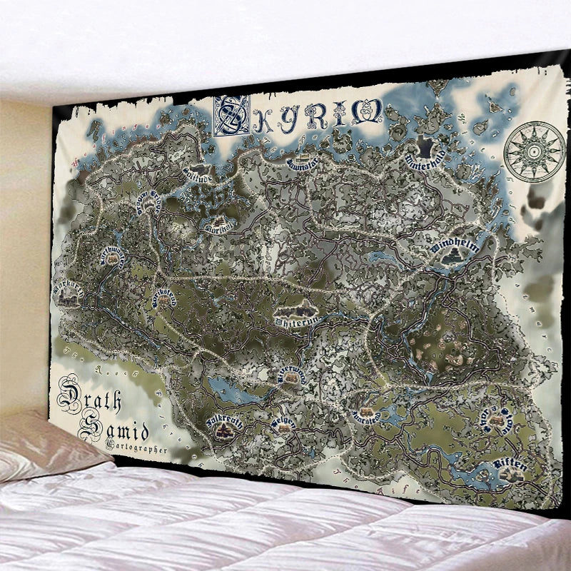 Afralia™ Retro Map Bedroom Tapestry - Bohemian Home Decor Wall Hanging & Blanket