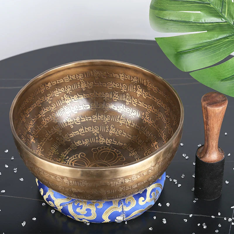 Afralia™ 24cm Tibetan Singing Bowl for Yoga Music Therapy and Meditation