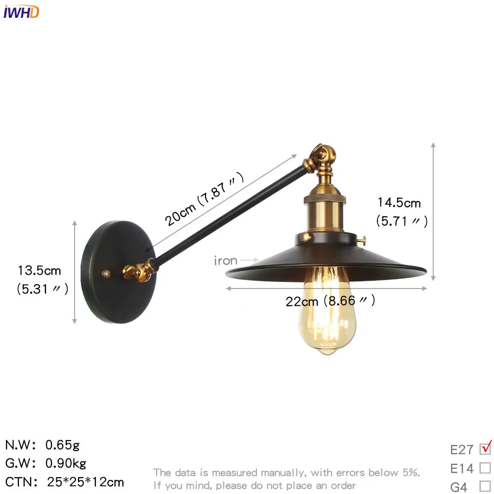 Afralia™ Retro Wall Sconce Light Up Down Loft Industrial Vintage Lamp