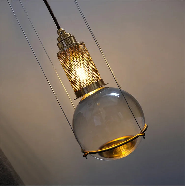 Afralia™ Crystal Ball LED Pendant Light for Dining Room Living Bedroom Bedside