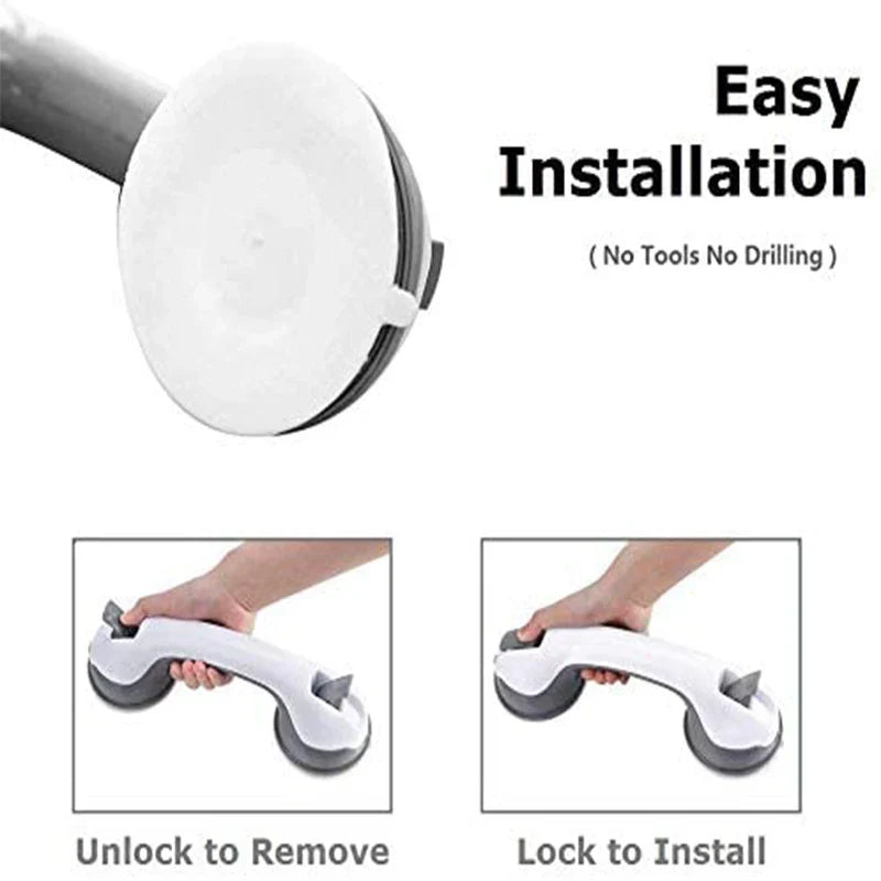 Afralia™ Bathroom Safety Grab Bar Handle for Elderly - Suction Cup Handrail