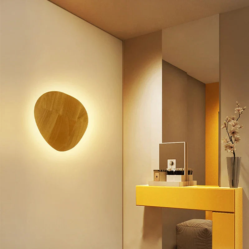 Afralia™ LED Wooden Wall Lamp: Modern Nordic Style Bedroom Wall Light, AC110-240V