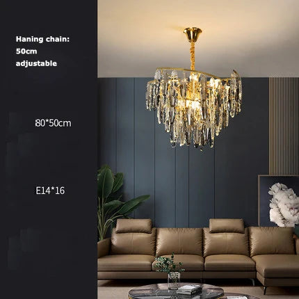Afralia™ Art Deco LED Crystal Chandelier Lighting for Foyer