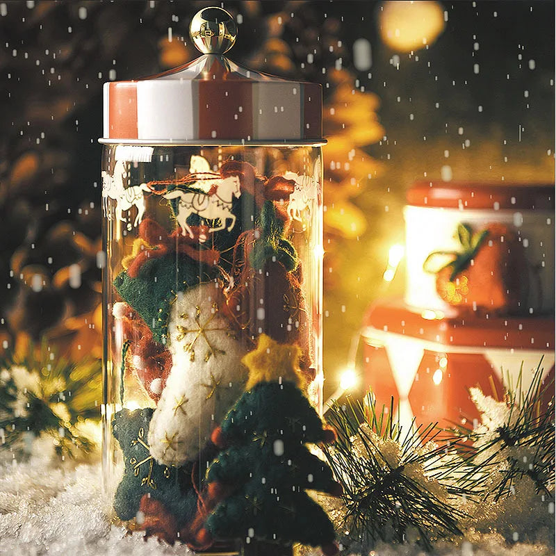 Afralia™ Sealed Glass Storage Jar Set - Christmas Edition | Moisture-Proof Containers for Coffee Beans and Grains