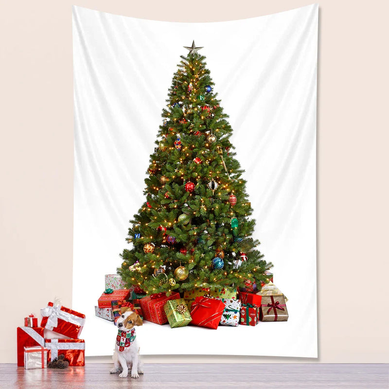 Afralia™ Christmas Tree Bedroom Decoration Wall Tapestry Mattress - Large Bohemian New Year Party Decor