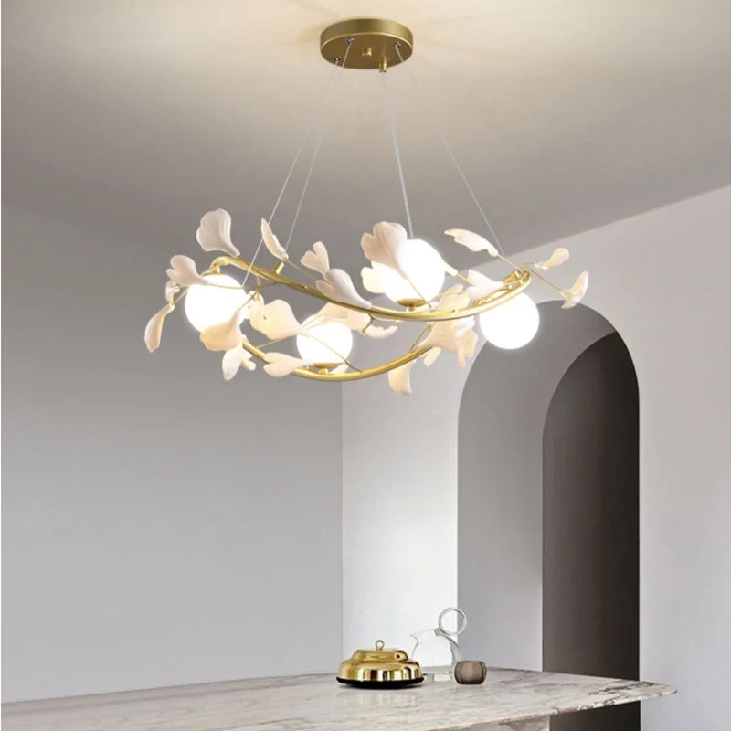 Nordic Glass Ball Chandelier with Petals by Afralia™ - Luxury Interior Lighting