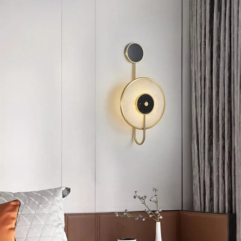 Afralia™ Marble Wall Sconce Lamp 5W LED Minimalis Nordic Bedroom Living Room Luxury Decor