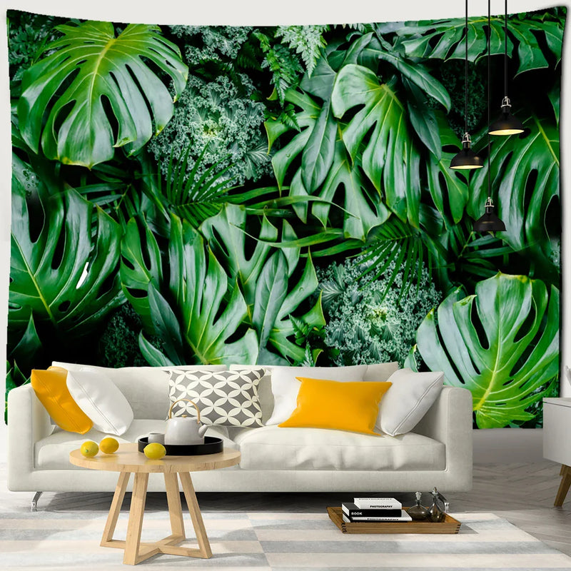 Afralia™ Palm Tree Leaf Tapestry Wall Hanging: Tropical Boho Witchcraft Hippie Home Decor