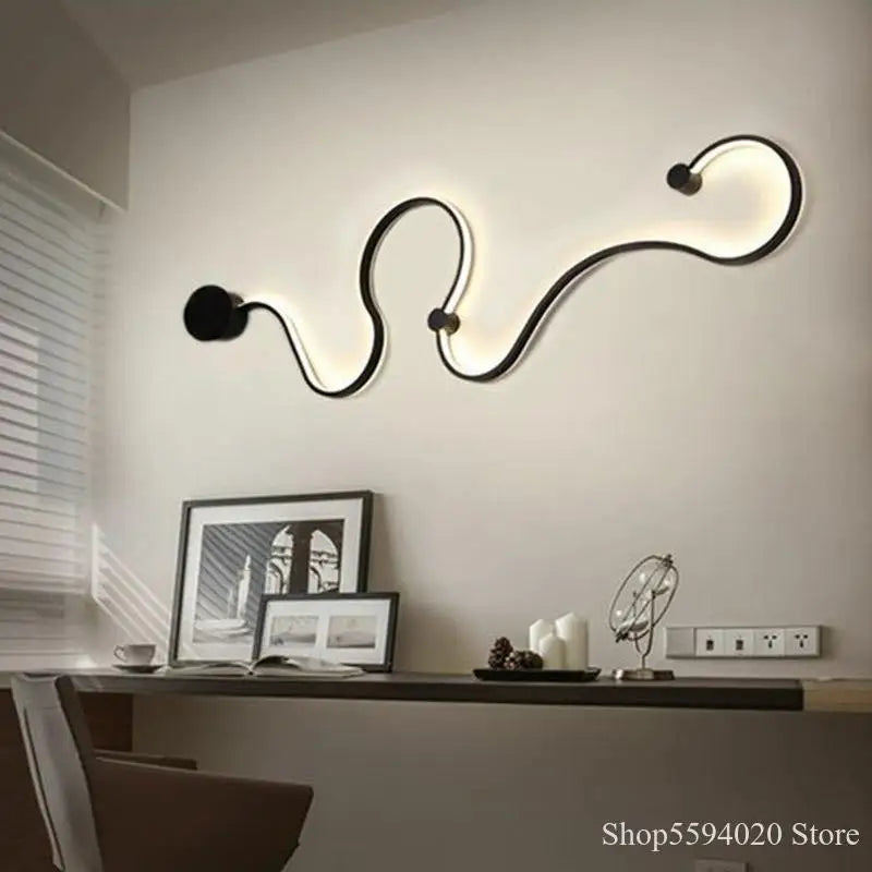 Afralia™ Snakelike LED Wall Lamp for Living Room Bedroom Home Decor