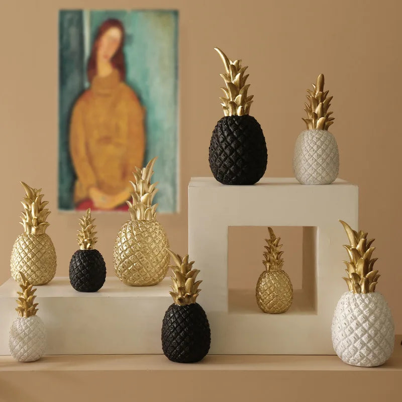 Afralia™ Golden Pineapple Figurine | Modern Nordic Home Decor & Gift