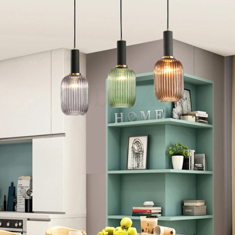 Nordic Glass Pendant Lights by Afralia™ for Dining Room Bar Restaurant Hanging Lamp