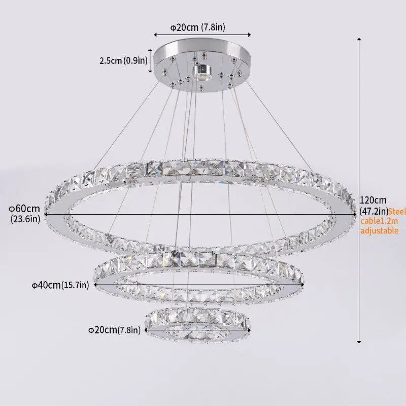 Afralia™ Crystal Triangle Chandelier: Modern K9 Pendant Light for Living & Dining Room