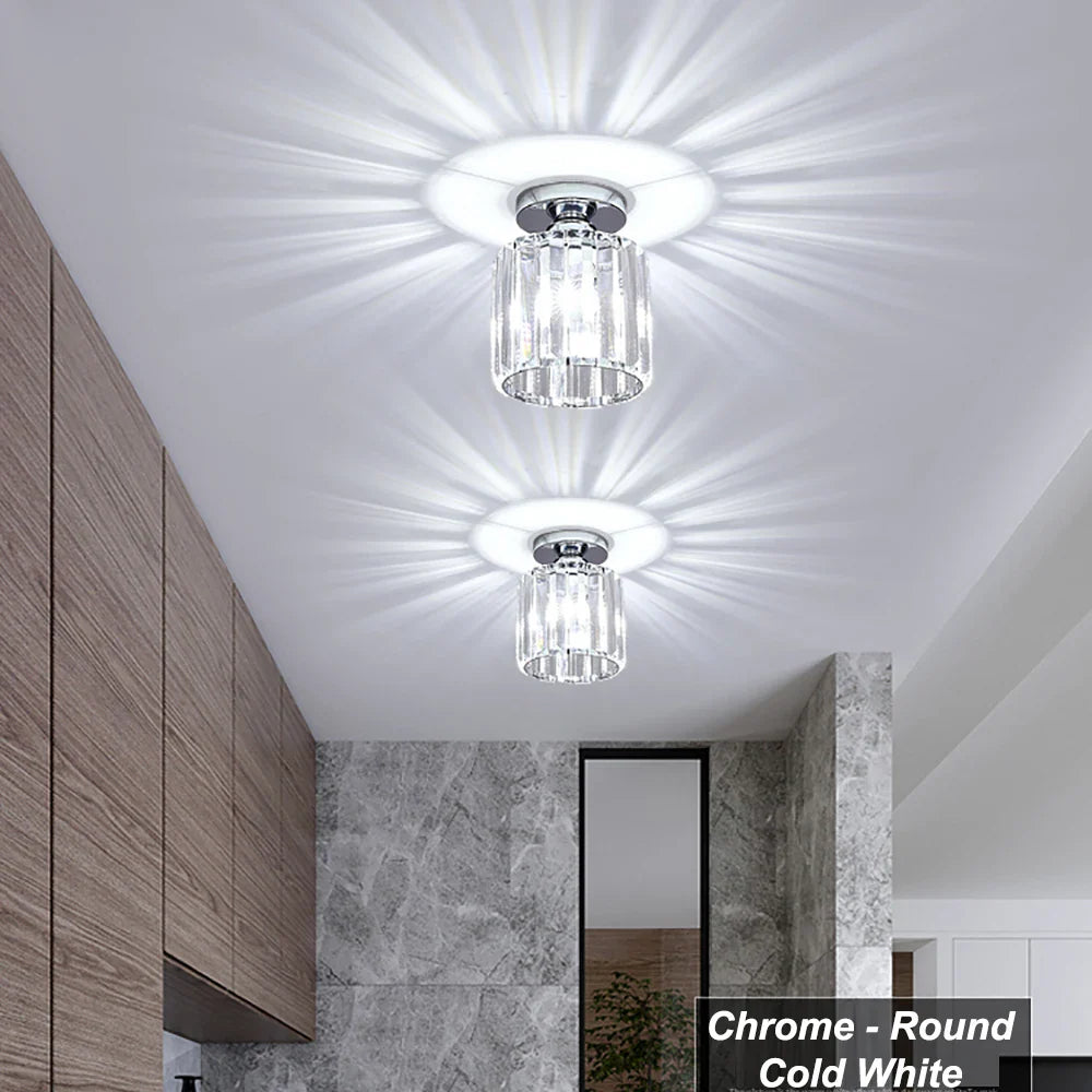 Afralia™ Crystal Aisle Corridor Ceiling Light - Modern Luxury Indoor Hang Lamp