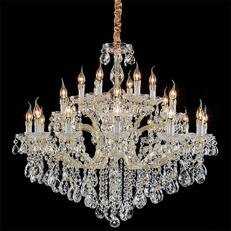 Afralia™ Crystal Candle Chandelier: Elegant LED Pendant Lamps for Home, Hotel, Villa Hall