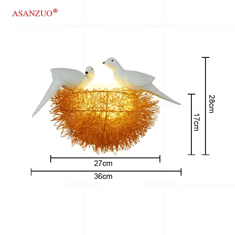 Afralia™ Birds Nest Wall Lamp | 3D Art Light Fixture for Children Room & Living Room