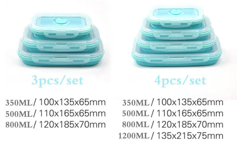 Afralia™ Silicone Food Lunch Box Set - Convenient, Foldable, and Durable Storage Containers