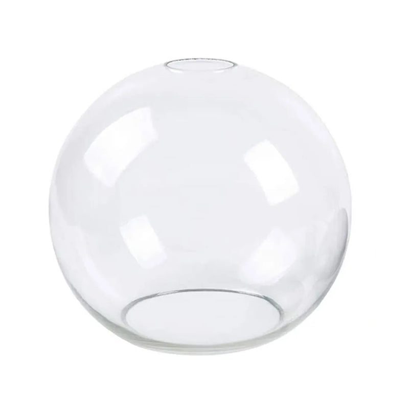 Afralia™ Hand Blown Clear Glass Globe Lamp Shade with 2 Ends Opening, D18cm Glass Cover Ball Lampshade