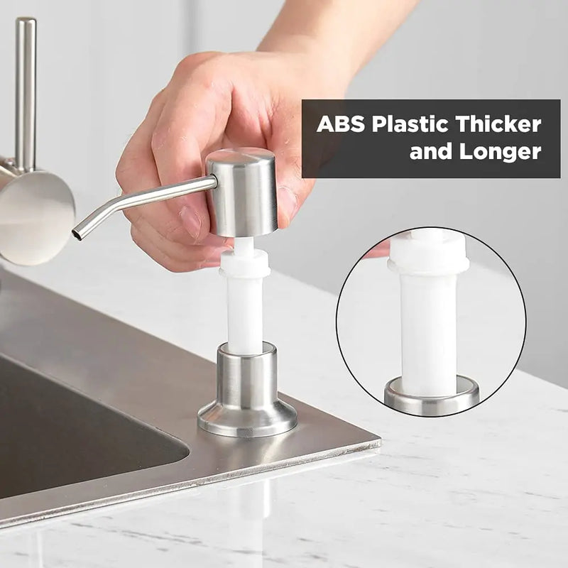 Afralia™ Stainless Steel Pump Soap Dispenser - Black Finish for Built-In Kitchen Countertop