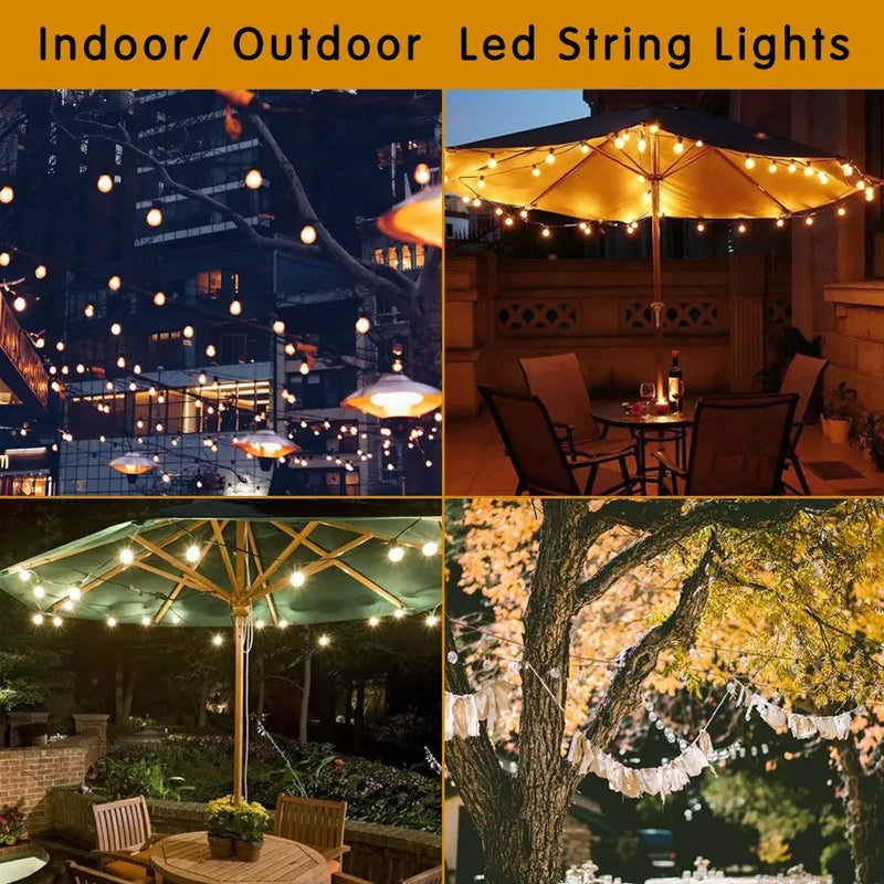 Afralia™ LED String Lights Retro Edison E27 Bulbs 2PCS G40 1W Warm White 2700K