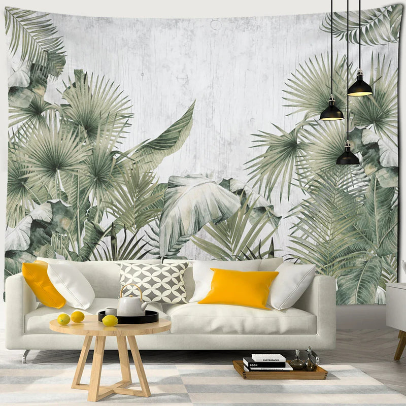 Afralia™ Banana Tree Mist Tapestry Wall Hanging Boho Hippie Polyester Home Decor